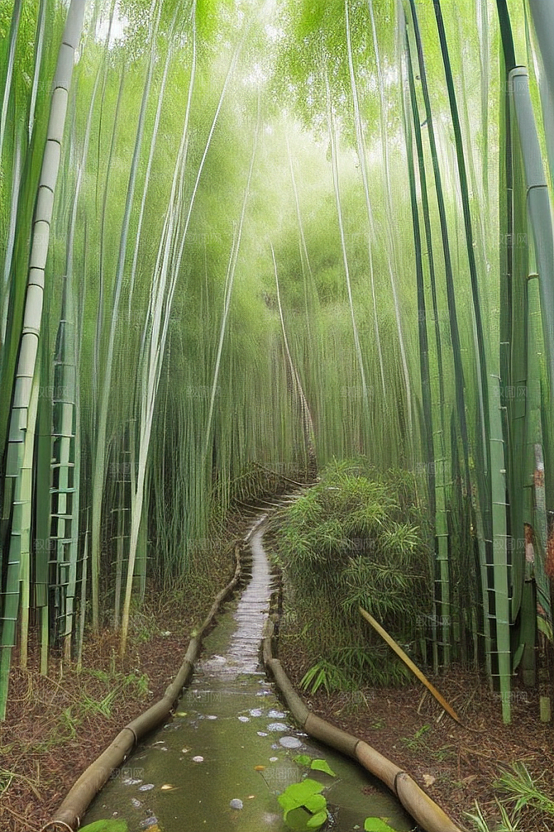 竹笋的清甜的美景