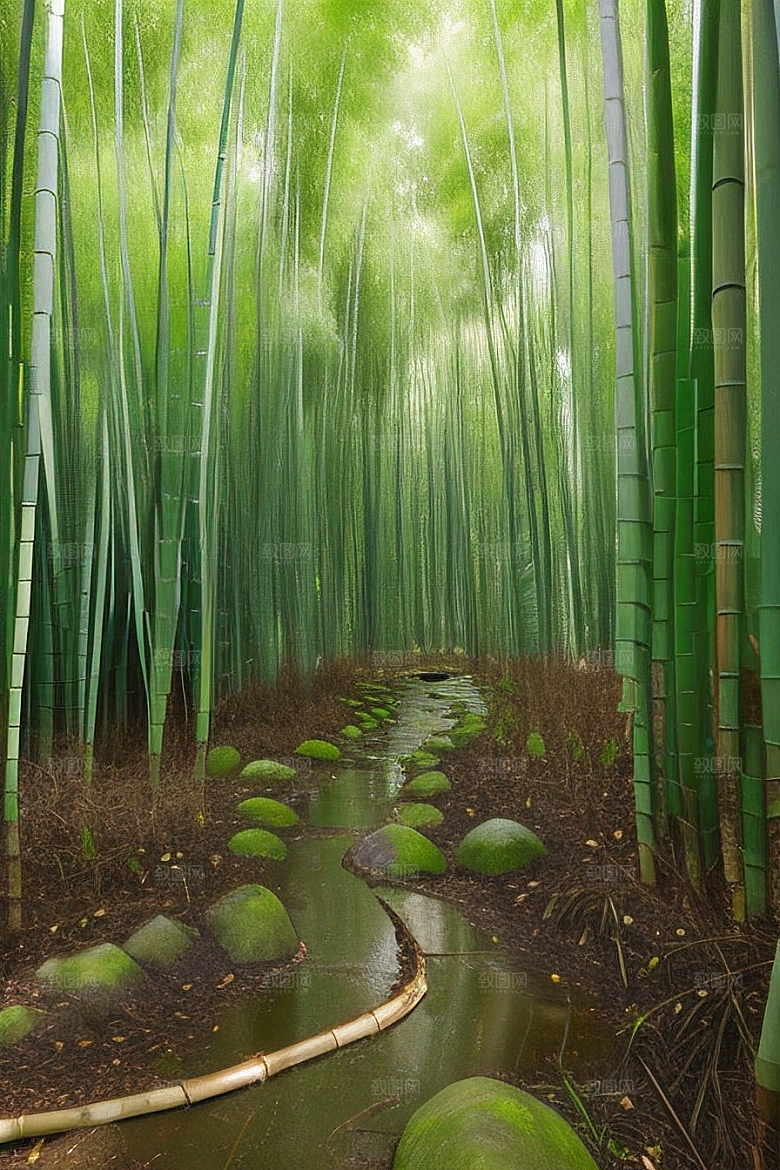 竹笋的清甜的美景
