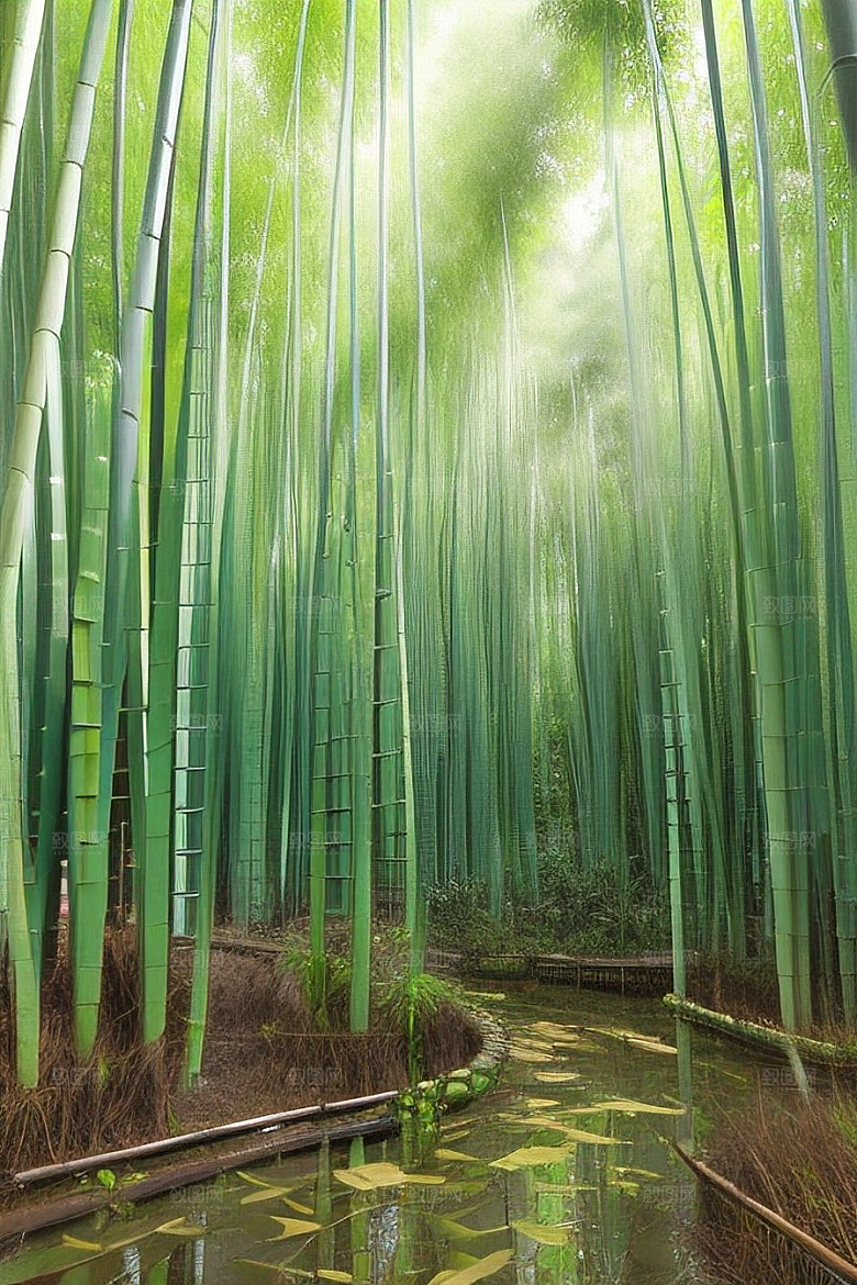 竹笋的清甜的美景