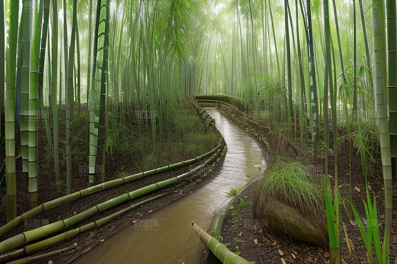 竹笋的清甜的美景