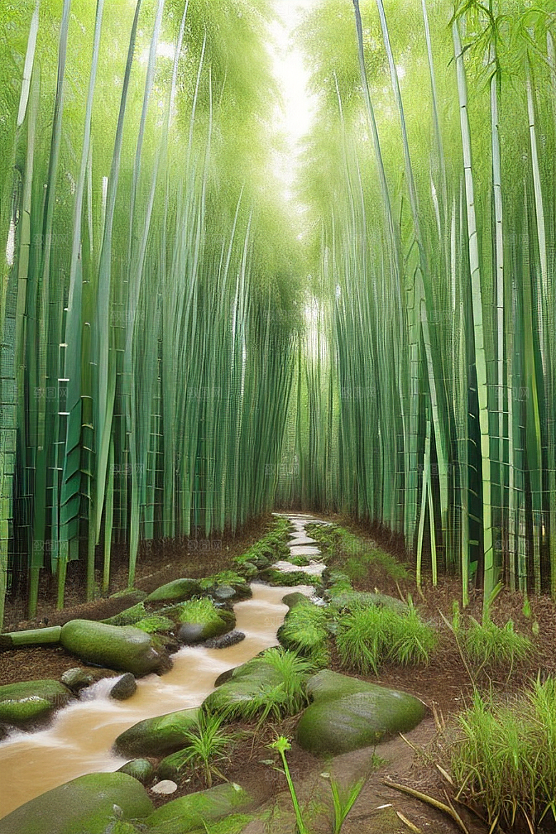 雨后的竹笋的美景