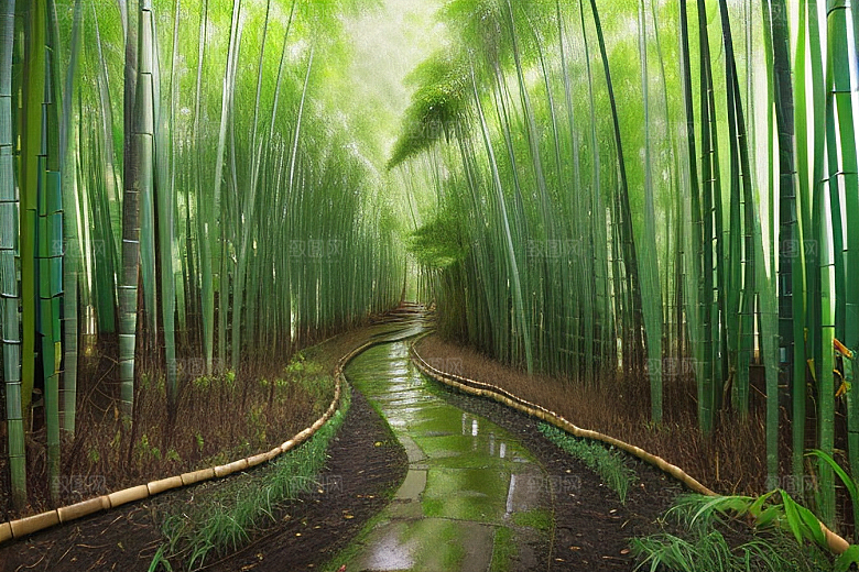 雨后的竹笋的美景