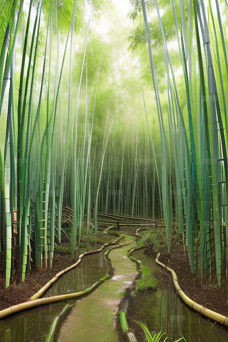 雨后的竹笋的美景