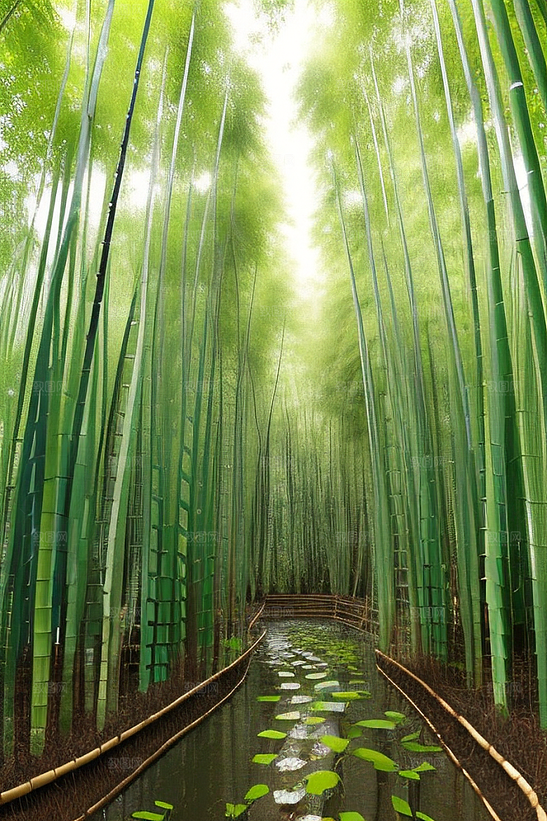 雨后的竹笋的美景