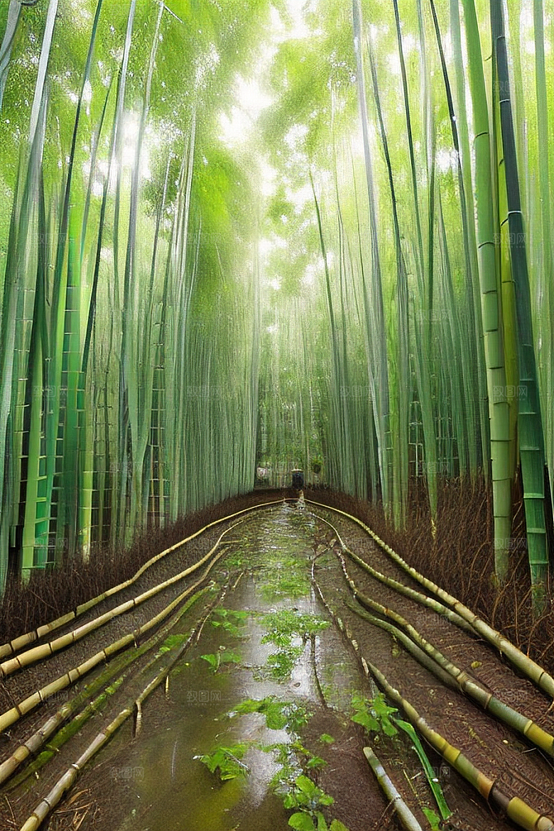 雨后的竹笋的美景