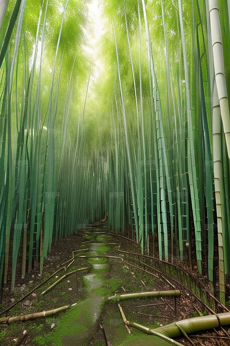 雨后的竹笋的美景