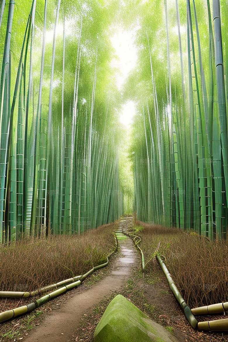 雨后的竹笋的美景