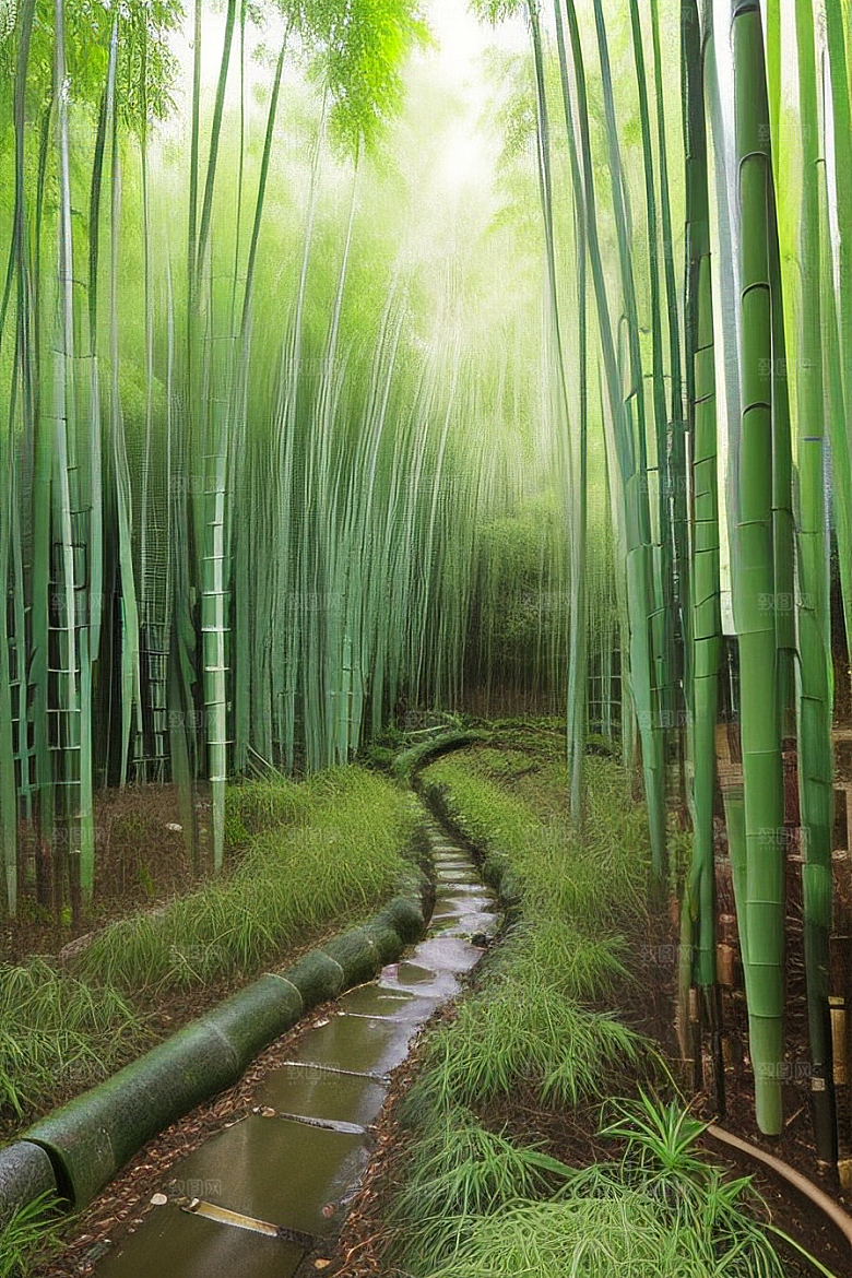 雨后的竹笋的美景