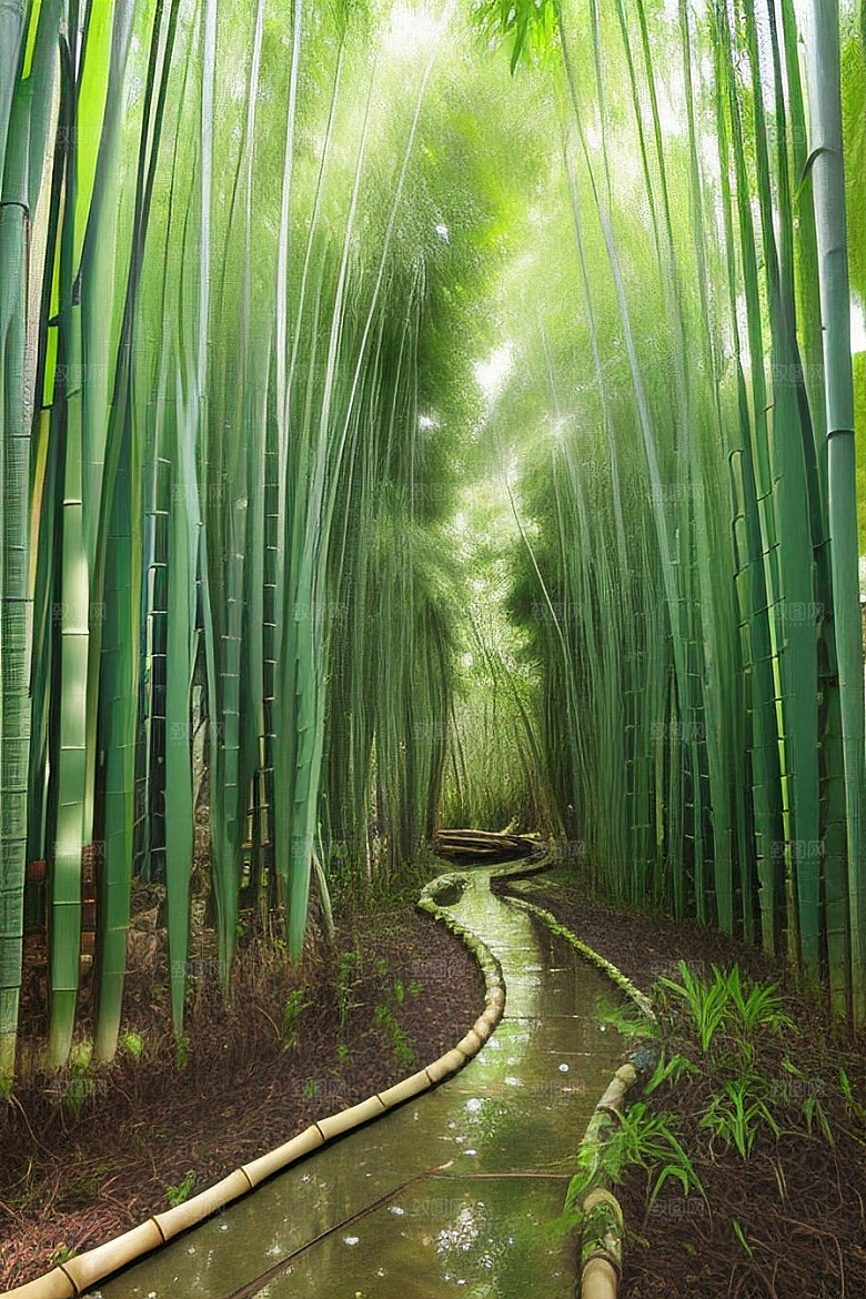 雨后的竹笋的美景