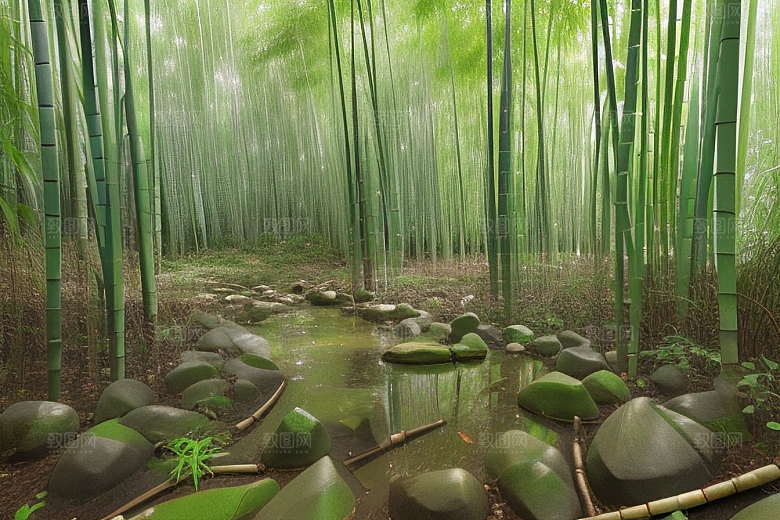 雨后的竹笋的美景