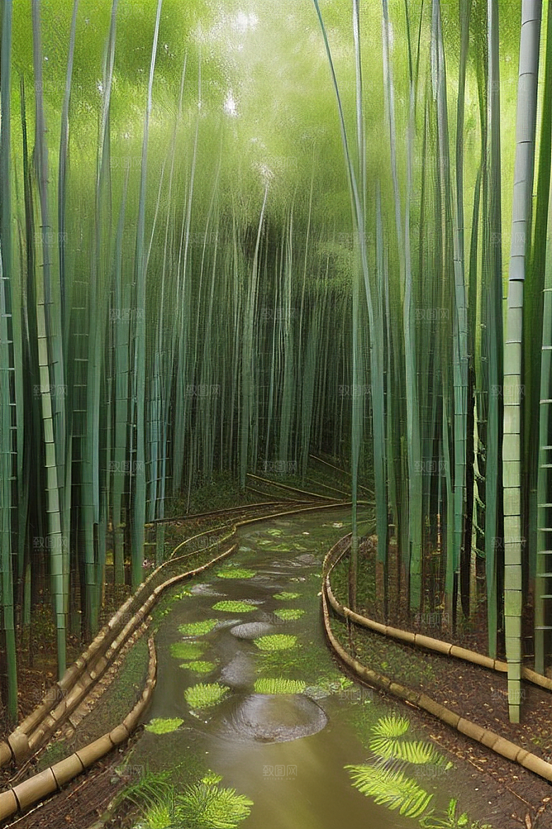 雨后的竹笋的美景