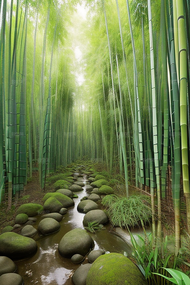 雨后的竹笋的美景