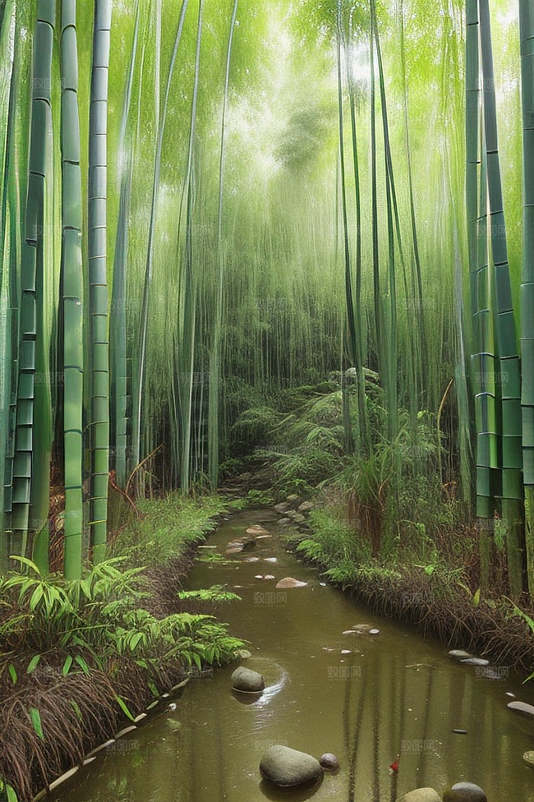 雨后的竹笋的美景