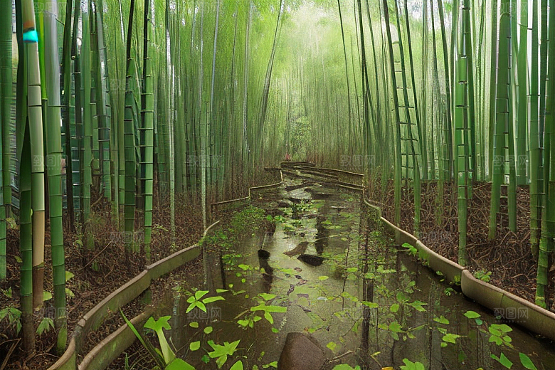 雨后的竹笋的美景