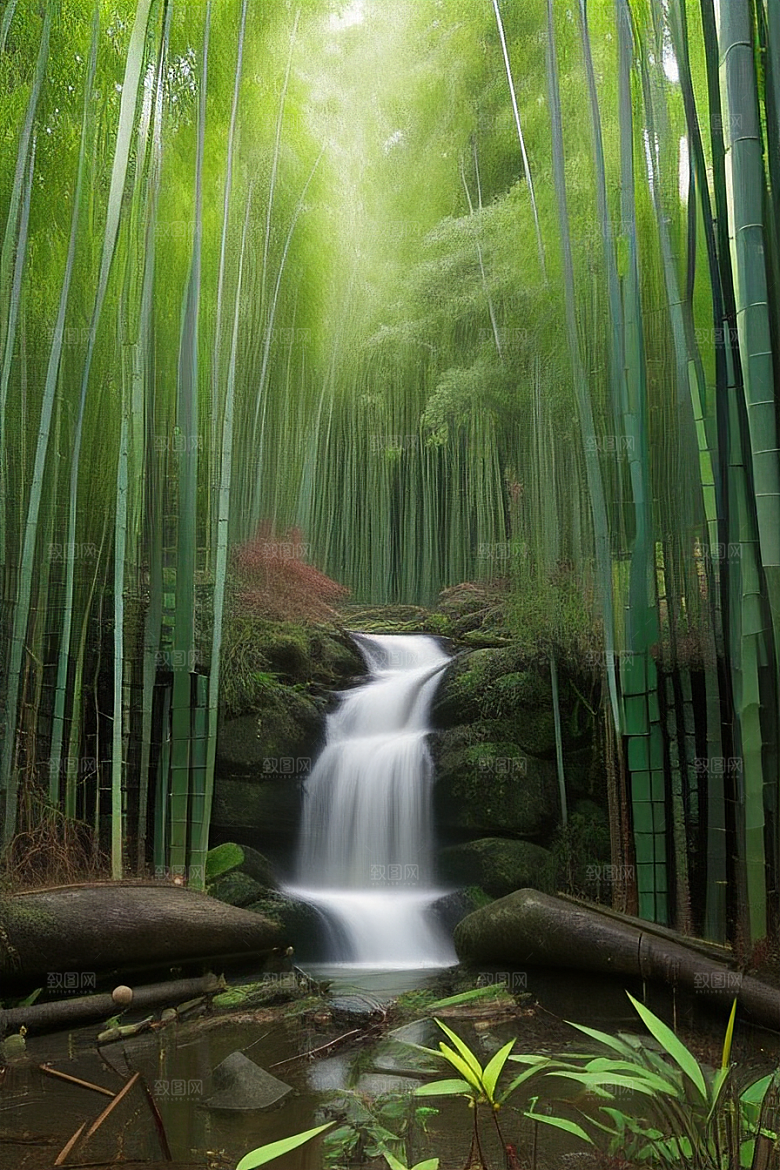 竹笋的丰满的美景