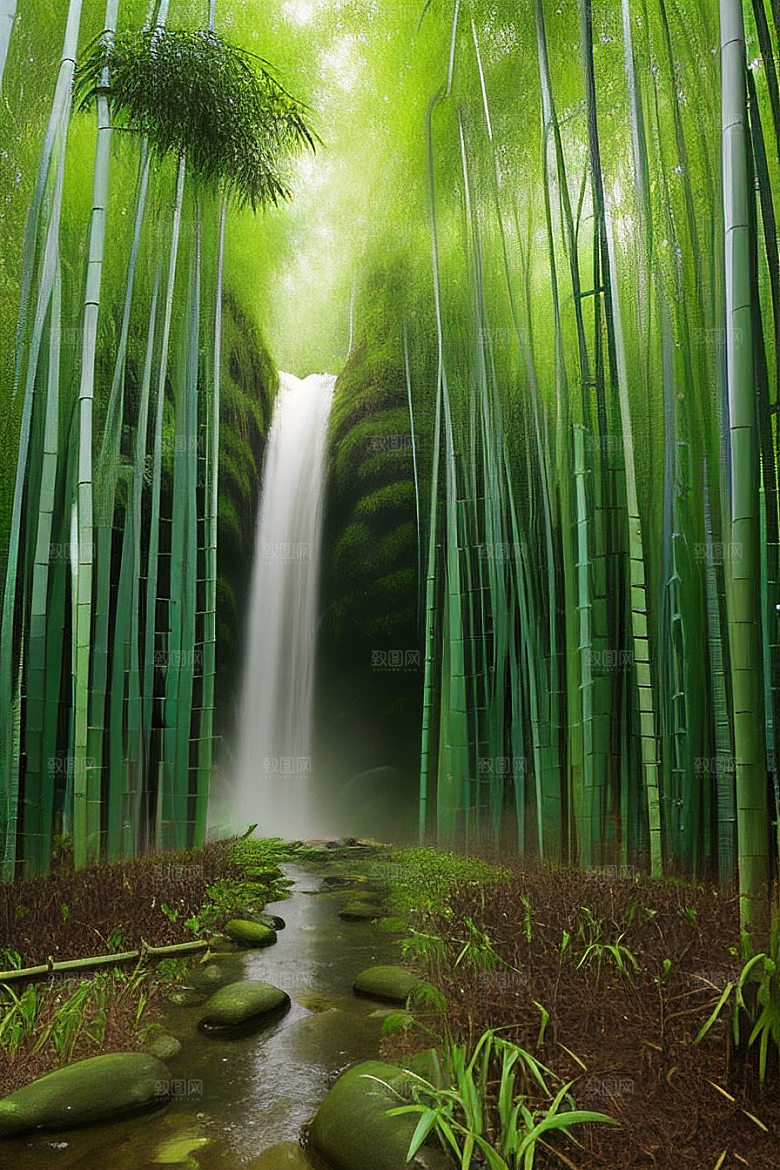 竹笋的丰满的美景