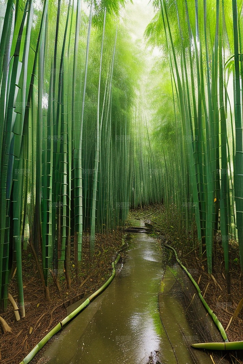 竹笋的爽脆的美景