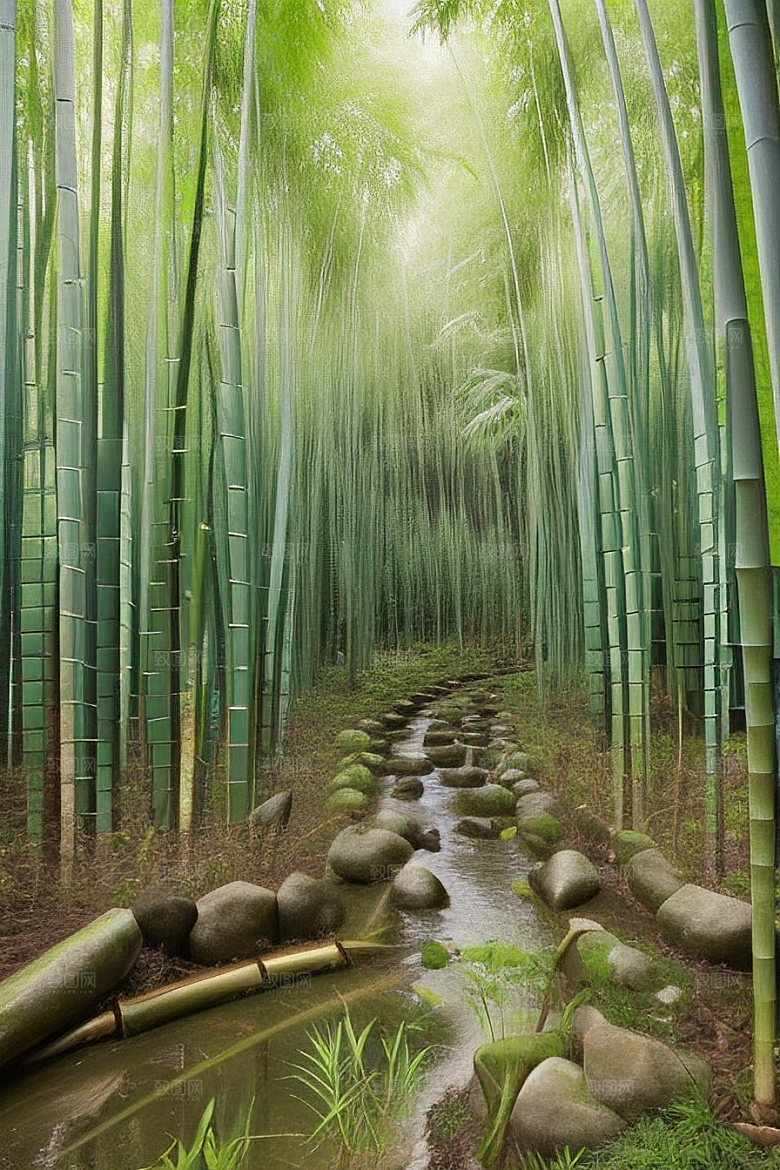 竹笋的爽脆的美景