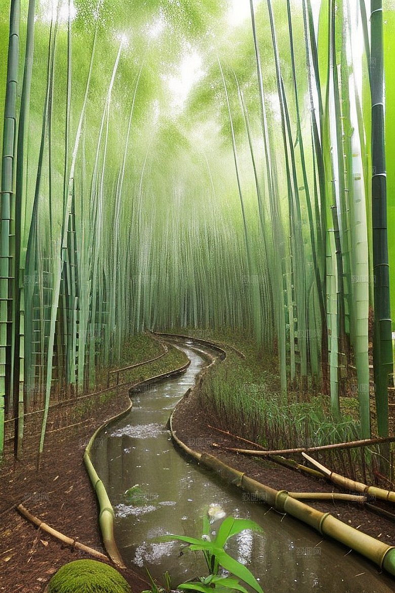 竹笋的爽脆的美景