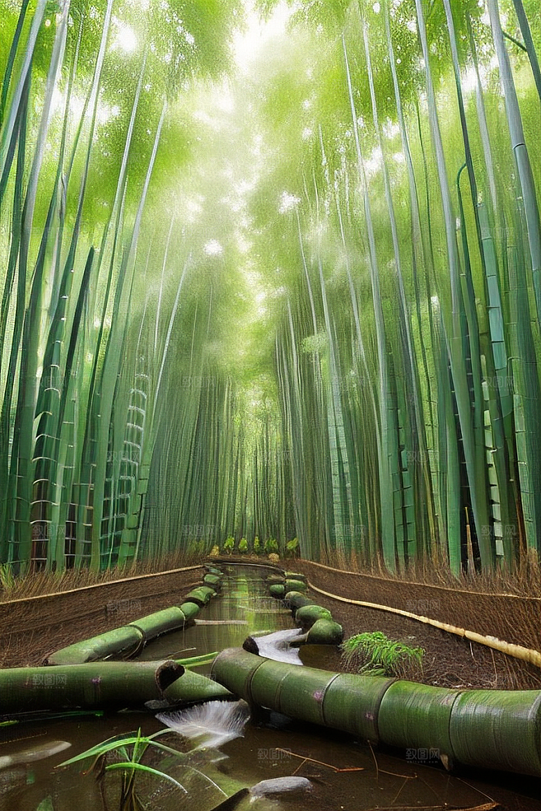 竹笋的爽脆的美景