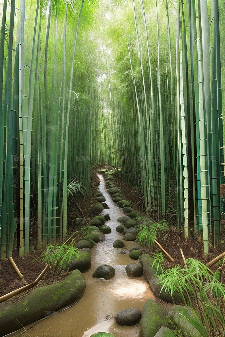 竹笋的爽脆的美景