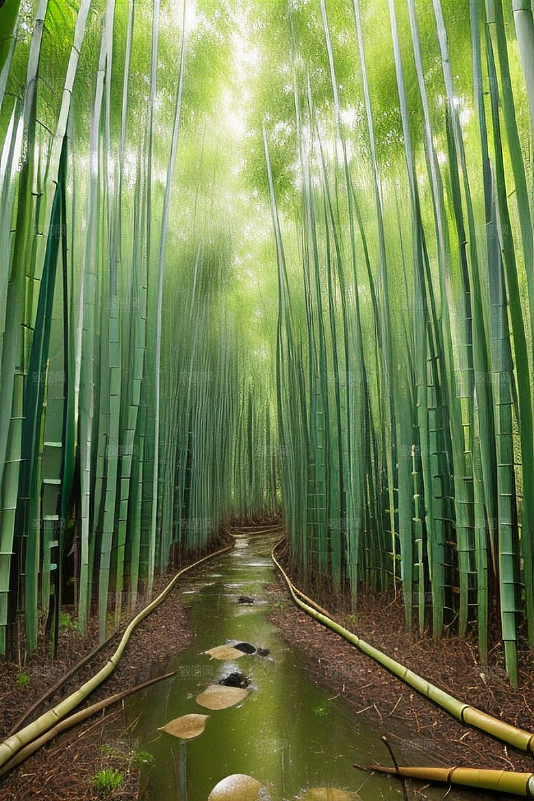 竹笋的爽脆的美景