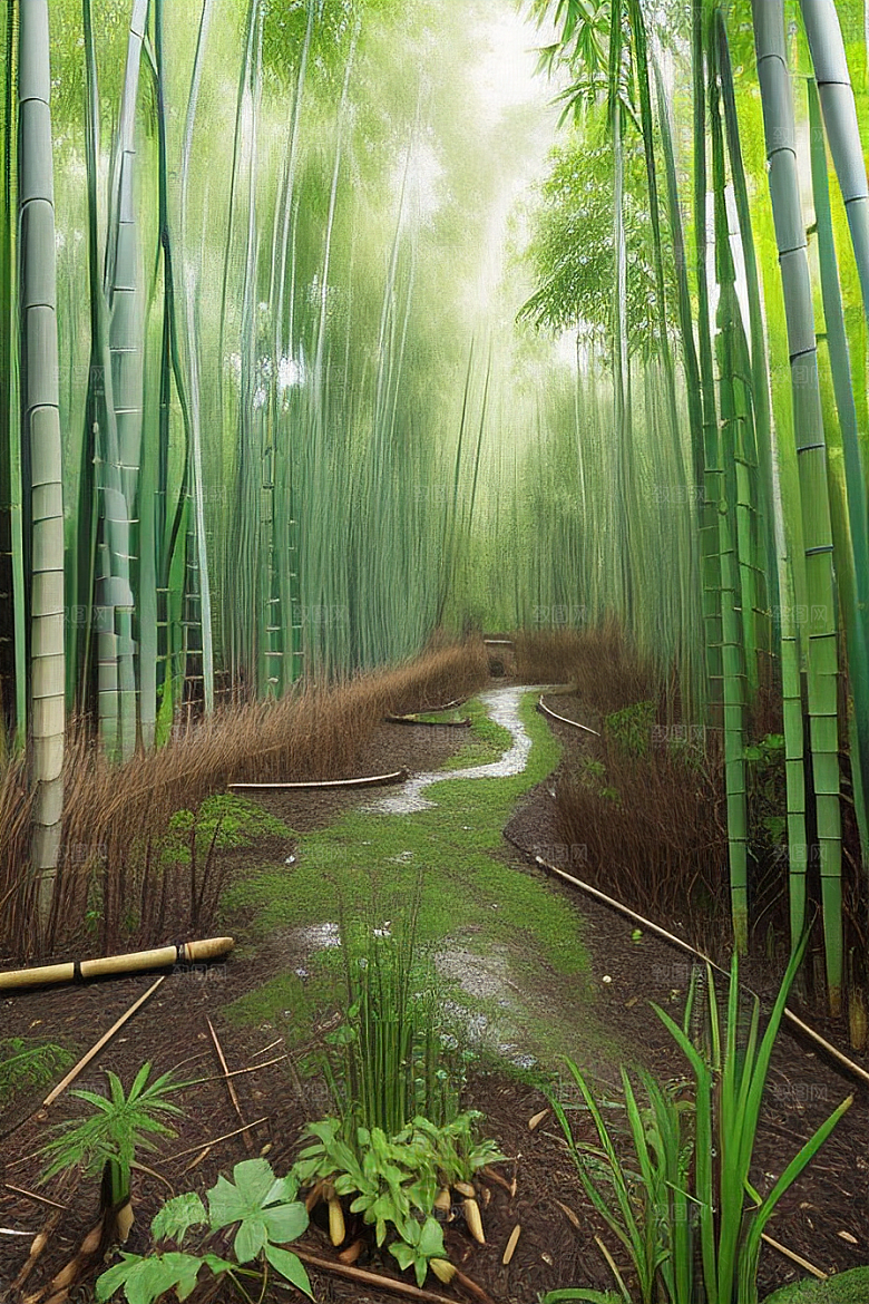 竹笋的爽脆的美景