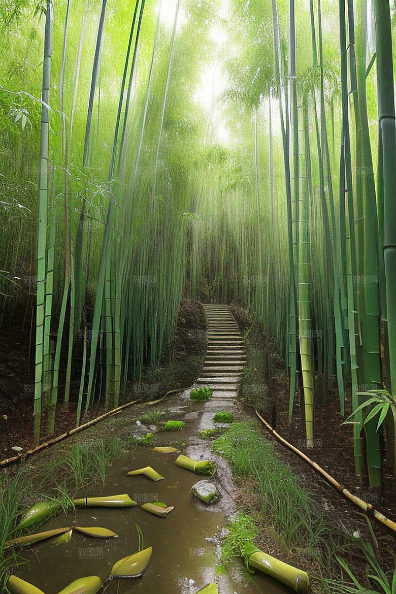 竹笋的爽脆的美景