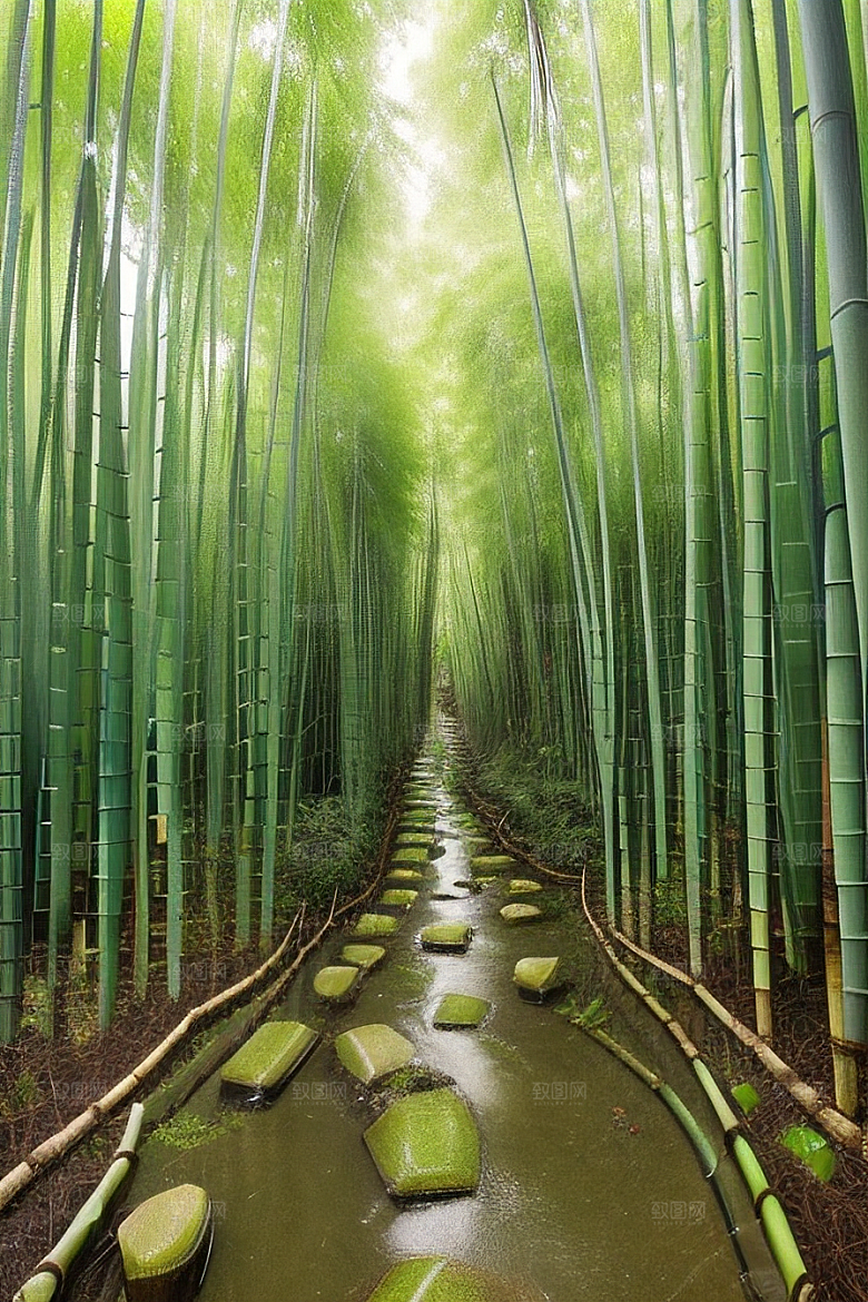 竹笋的爽脆的美景