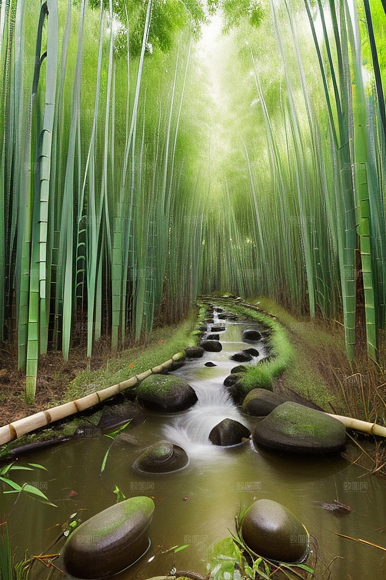 竹笋的爽脆的美景