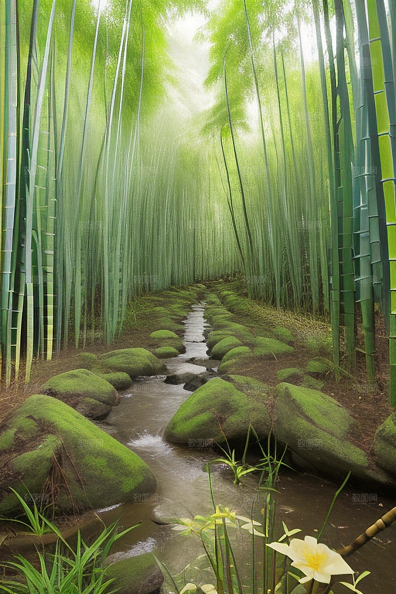 竹笋的爽脆的美景
