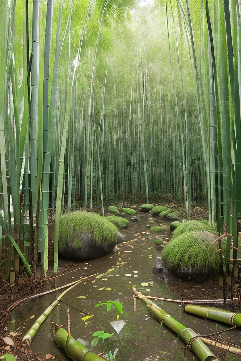 雨后的竹海的美景