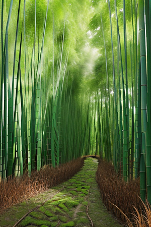 雨后的竹海的美景