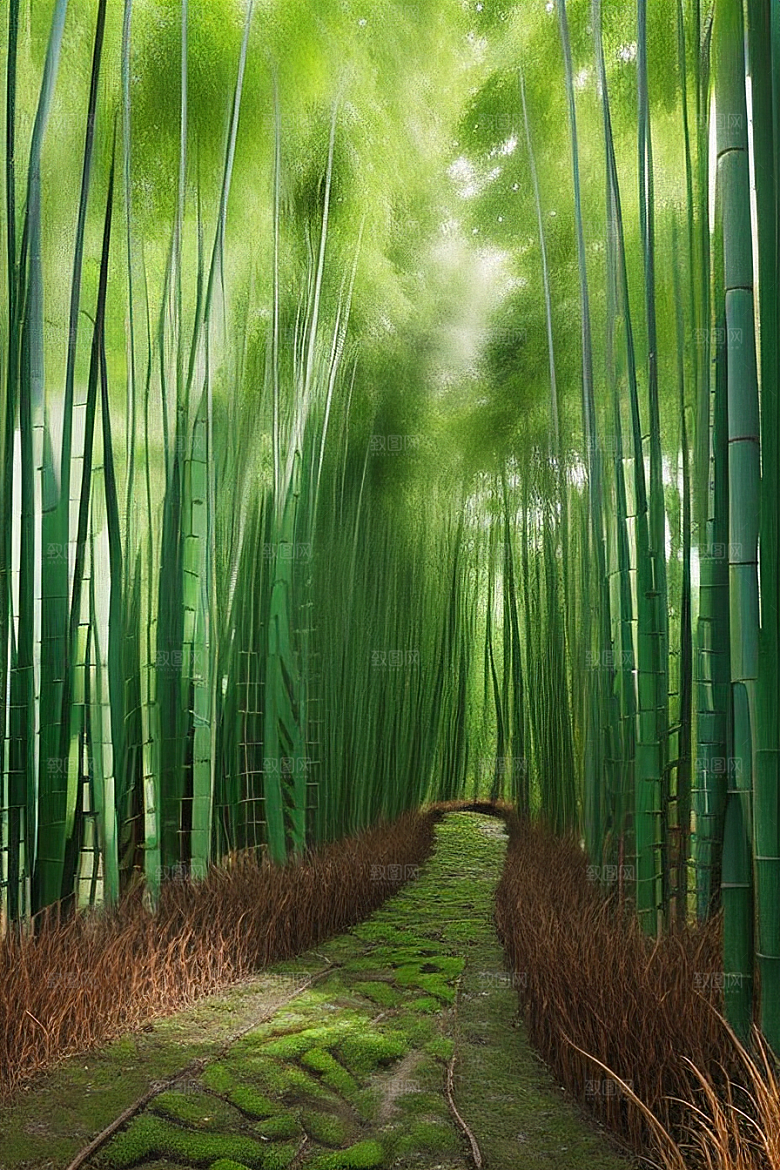 雨后的竹海的美景