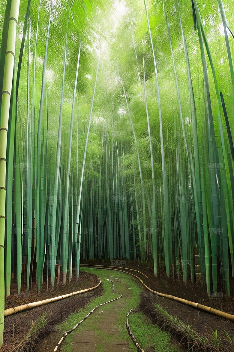 雨后的竹海的美景