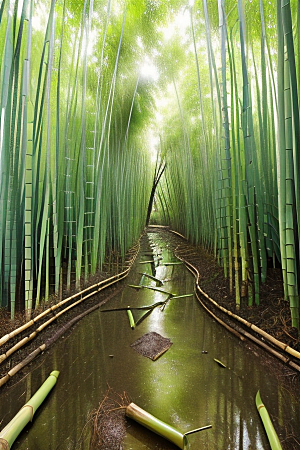 竹子的优雅的美景