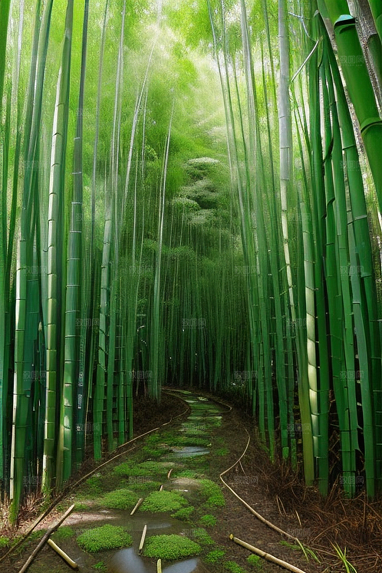 竹子的优雅的美景