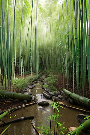 竹子的优雅的美景