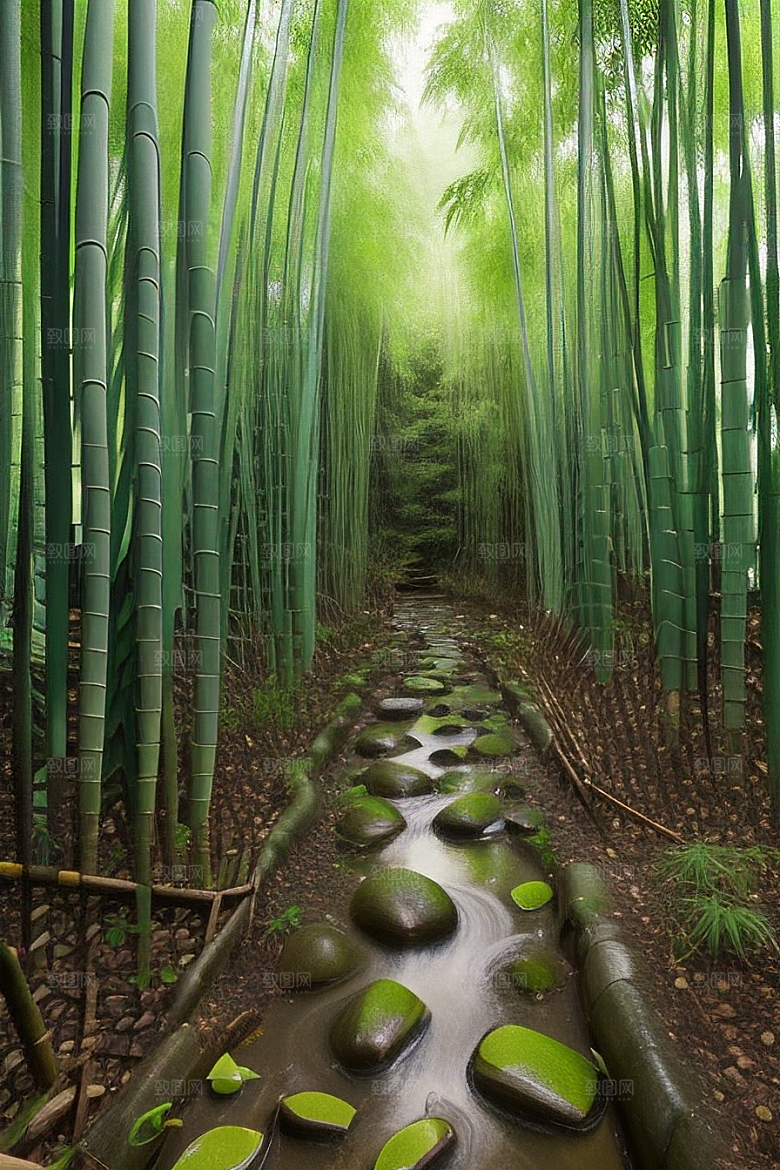 竹子的优雅的美景