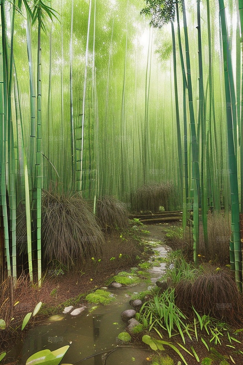 竹子的优雅的美景