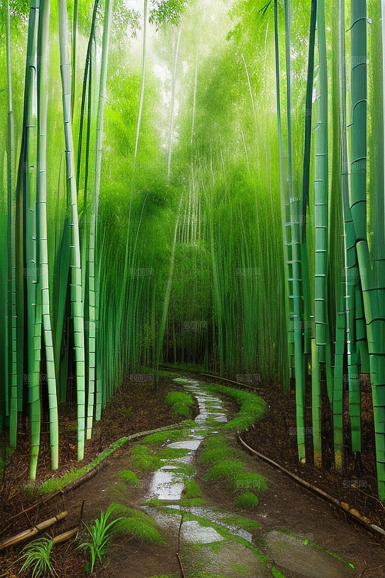 竹子的优雅的美景