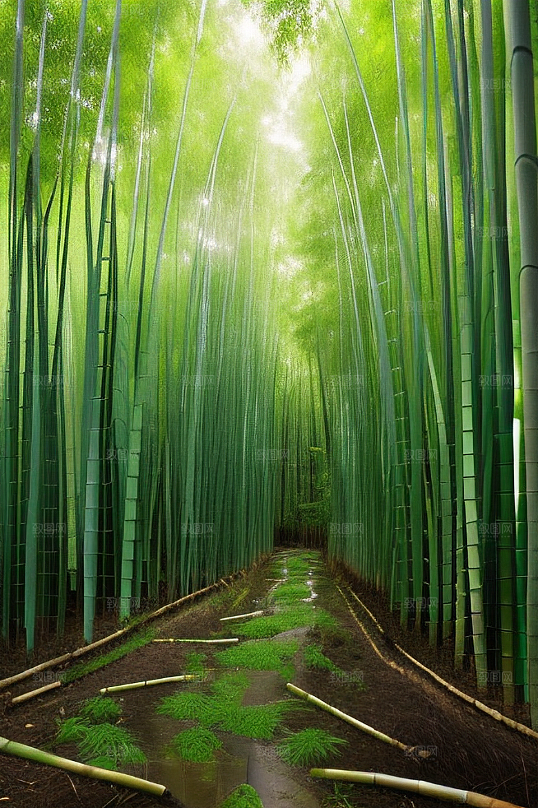竹子的优雅的美景