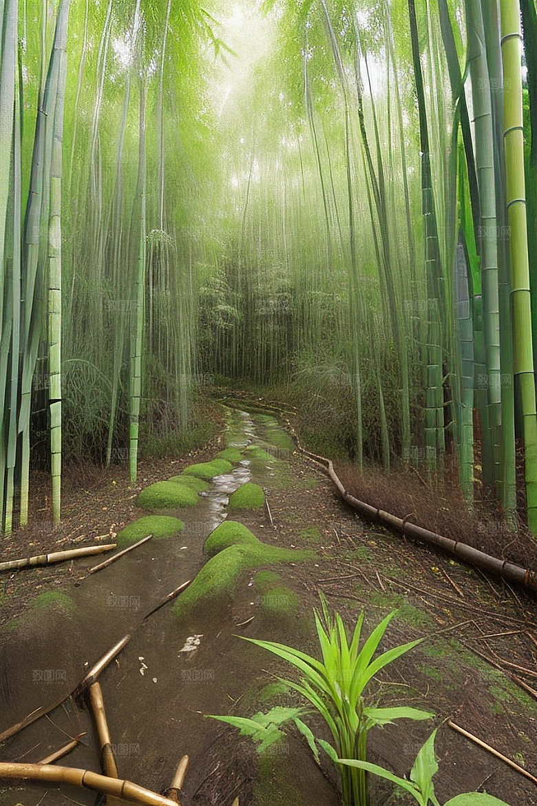 竹子的韧性的美景
