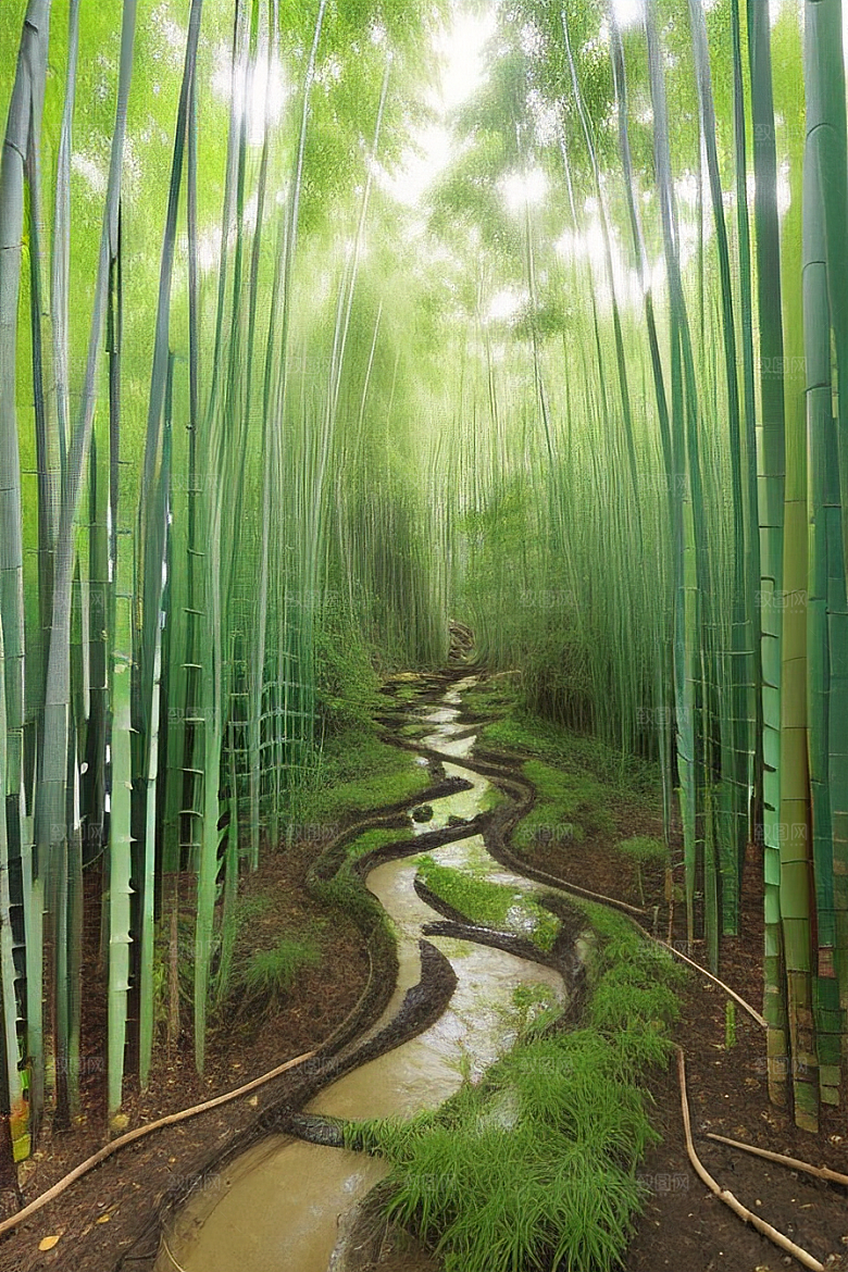 竹子的韧性的美景