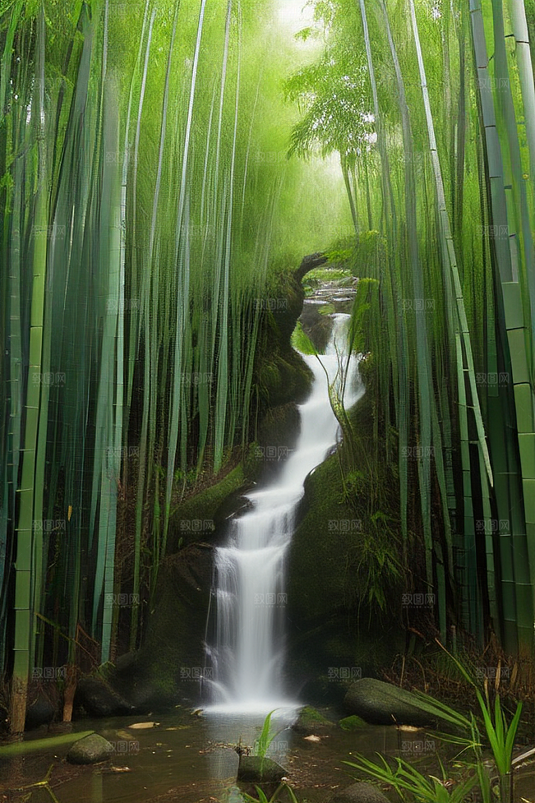 竹子的韧性的美景
