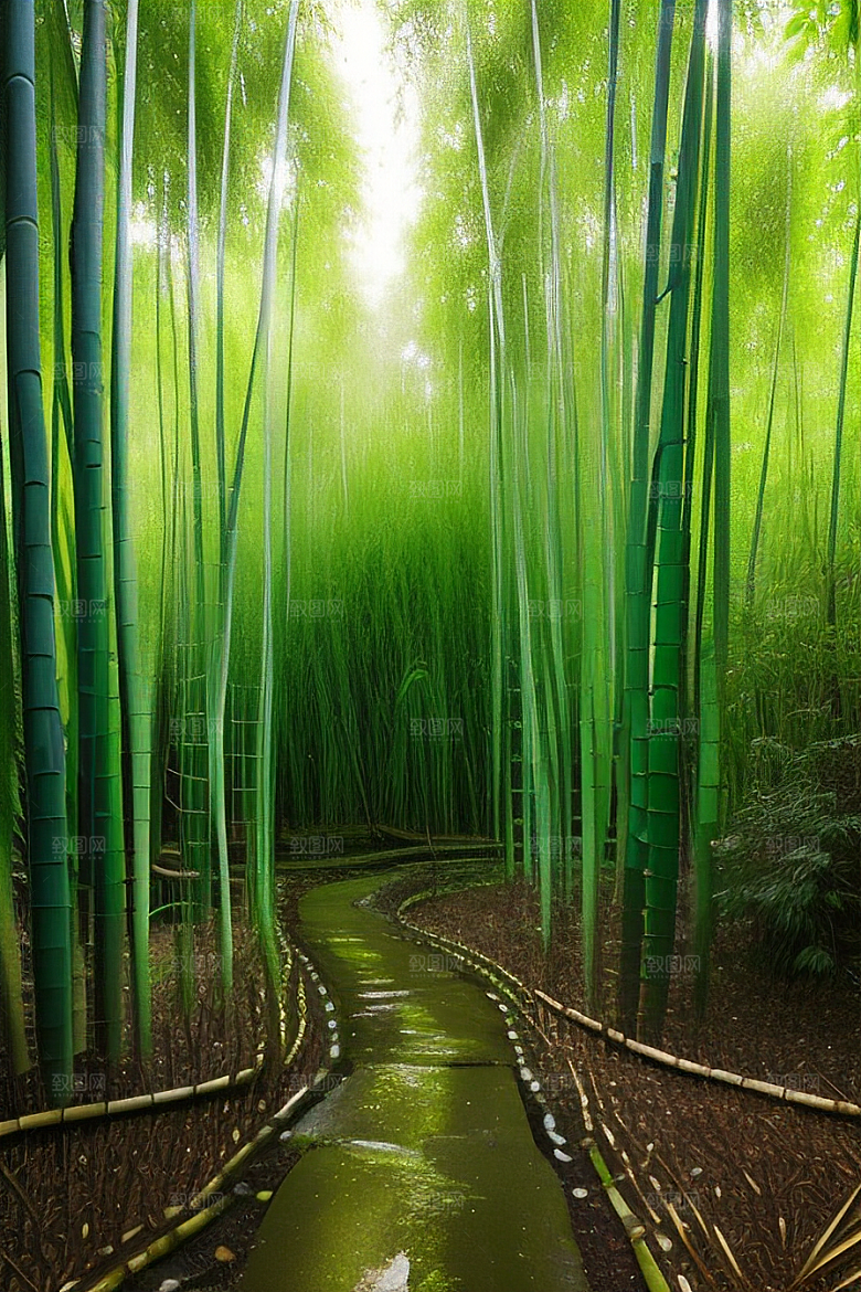 竹子的韧性的美景