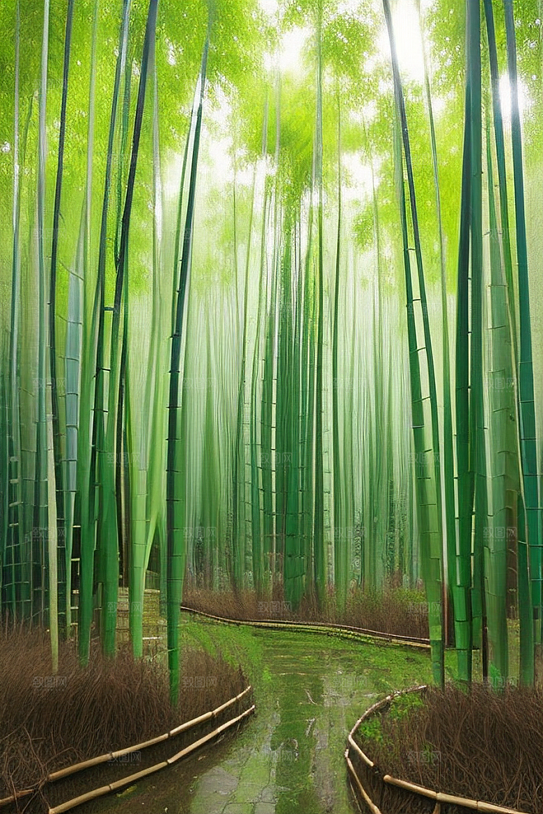竹子的韧性的美景