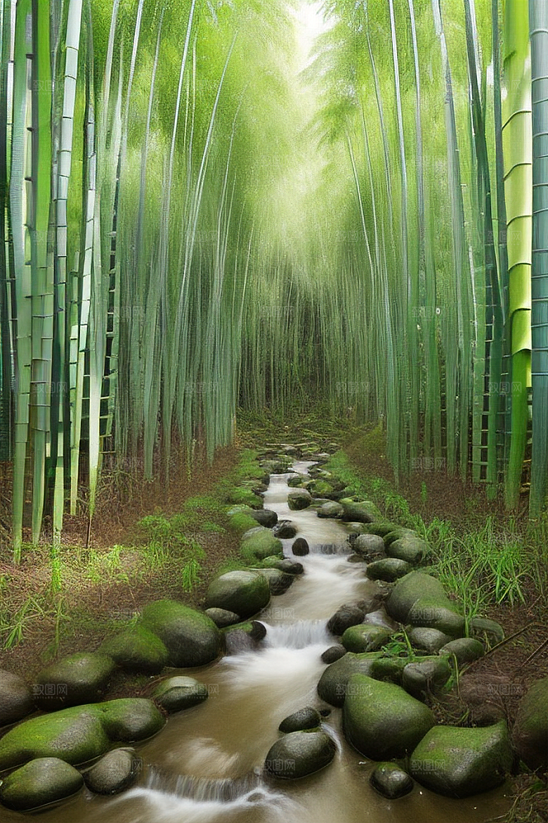 竹子的韧性的美景