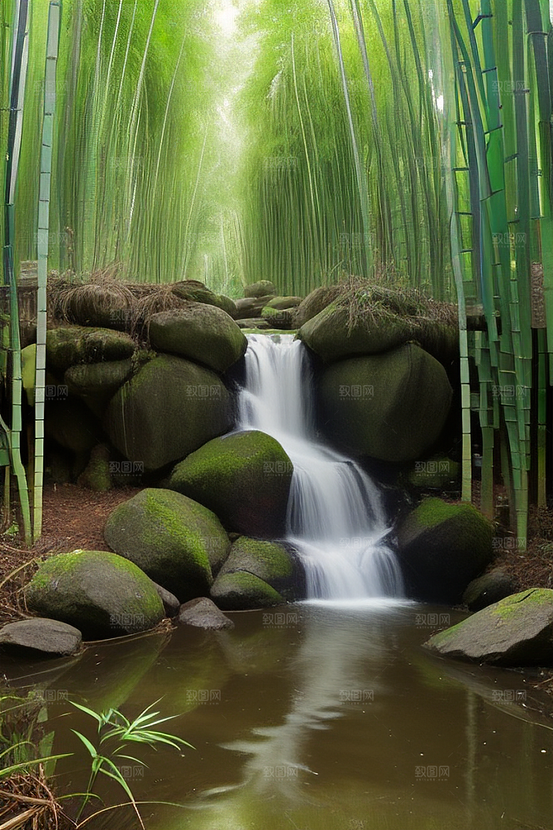 竹子的韧性的美景