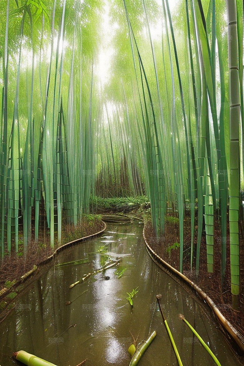 竹子的韧性的美景